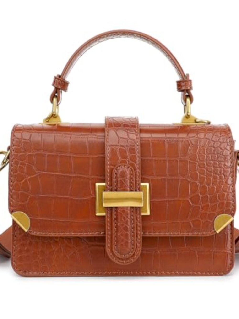 Vegan Leather Crossbody Bag Adjustable Removable Strap Satchel Purse